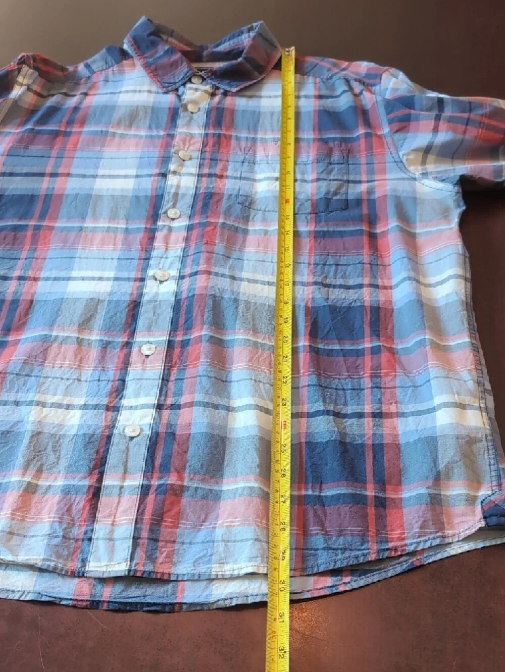 The NorthFace | Plaid Long-Sleeve Button Down Shirt | Blue, Red, Grey, White | L